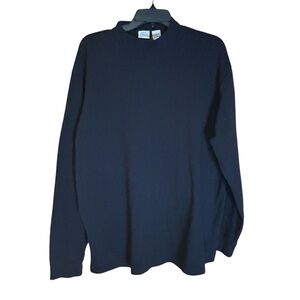 Falls Creek Men’s Black Mock Neck Long‎ Sleeve Cotton Top XL Wardrobe Basic